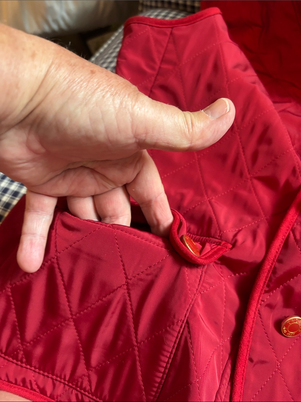 Talbots Bright Red Quilted Stand-Collar Vest - Picture 7 of 7